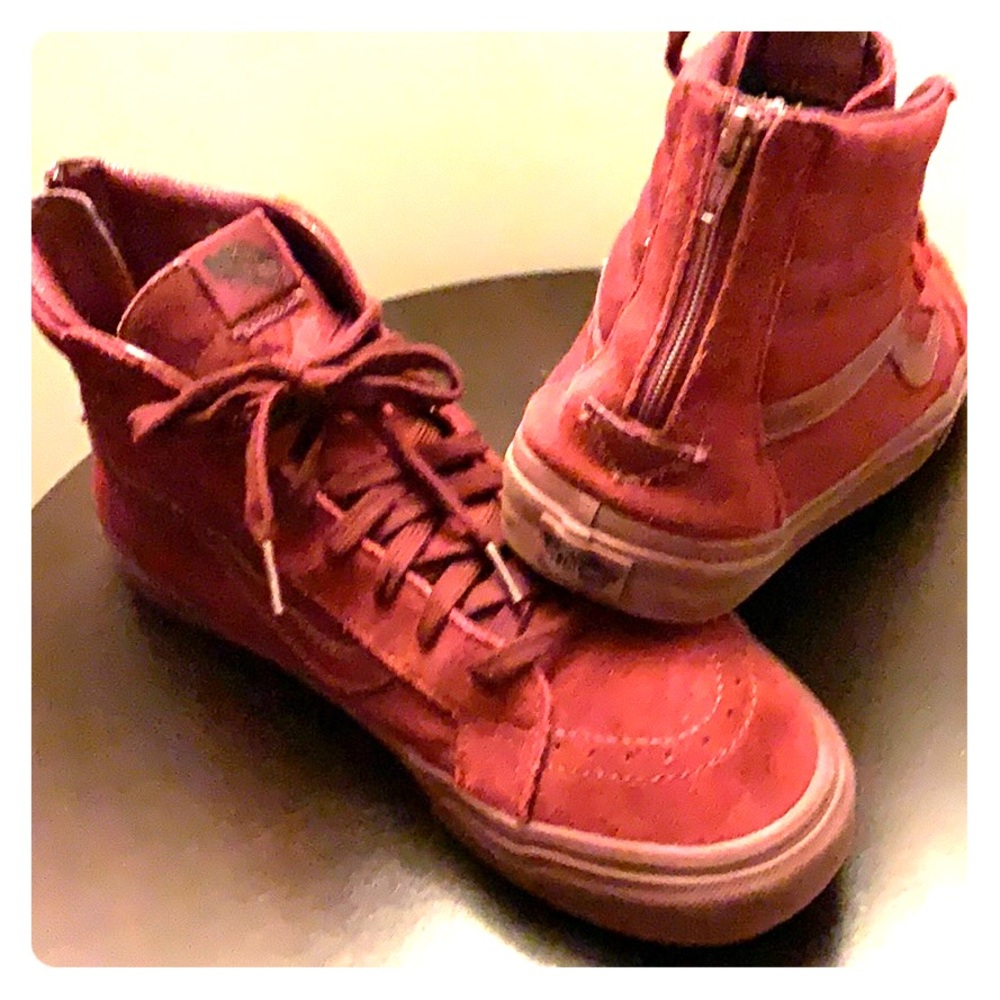 Vans hi tops zipper back lace ups